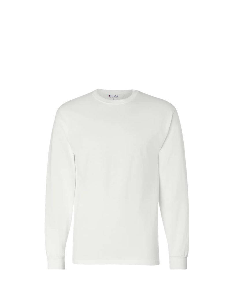 Image of a model wearing a CC8C Champion Heritage 5.2-Oz. Jersey Long Sleeve Tee