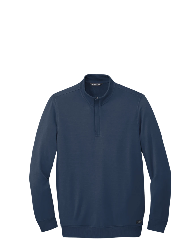 Image of a model wearing a TM1MU419 TravisMathew Newport 1/4-Zip Fleece