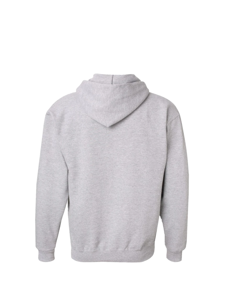 Image of a model wearing a 4997 Jerzees Super Sweats 50/50 Pullover Hood