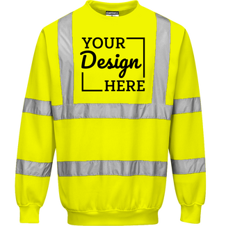 Custom Sweats:  B303 Portwest Hi-Vis Sweatshirt