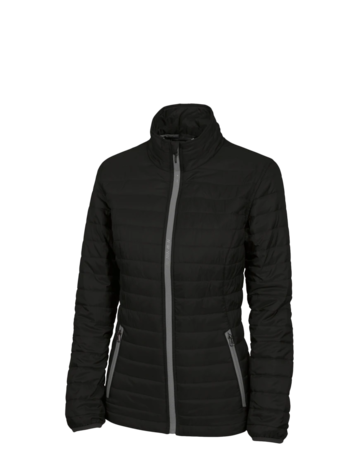 Model wearing a 5640 Charles River Women's Lithium Quilted Jacket