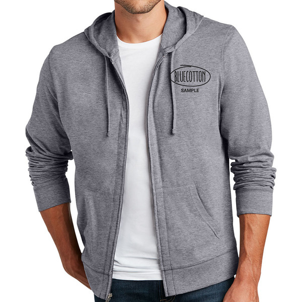 DT1100 District Young Mens Jersey Full-Zip T-shirt Hoodie