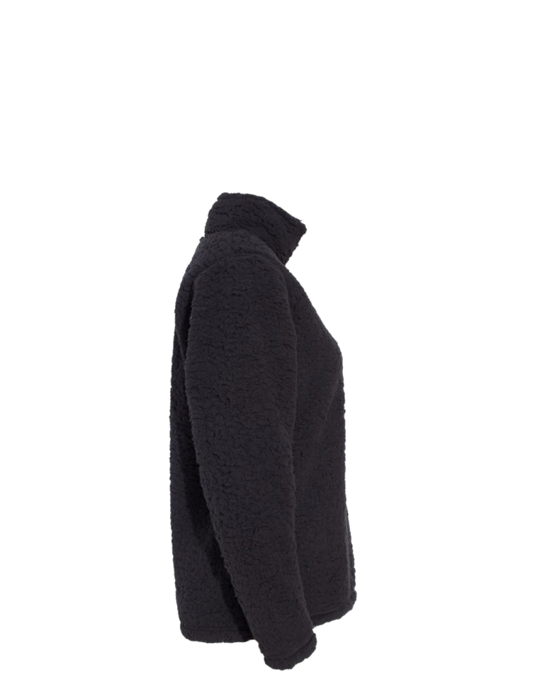 Image of a model wearing a 8451 J. America Women’s Epic Sherpa Quarter-Zip Pullover