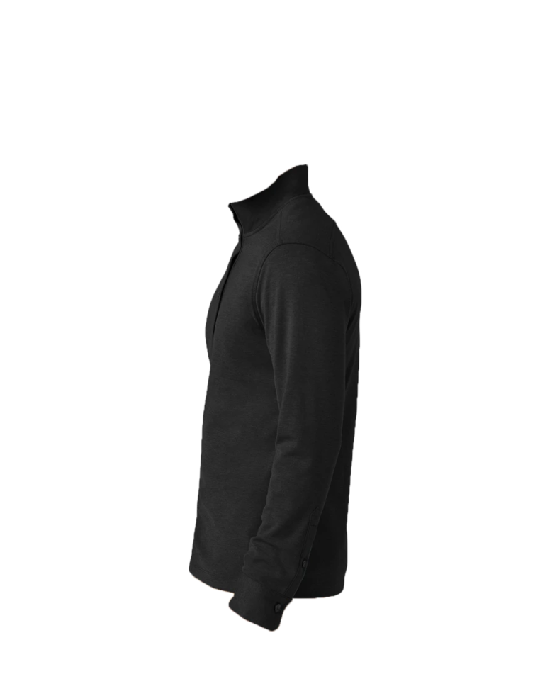 Image of a model wearing a BB18202 Brooks Brothers® Mid-Layer Stretch 1/2-Button