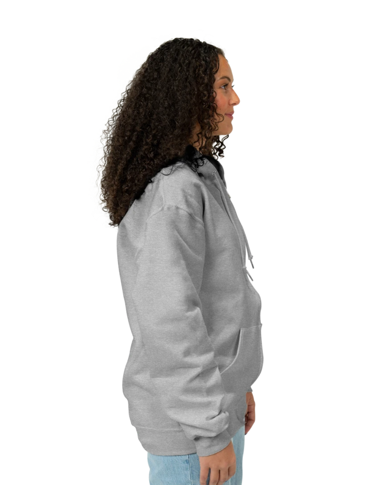 Image of a model wearing a 993M Jerzees Full Zip Hood