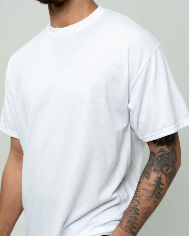 Closeup of a PC55 Port & Company Core Blend Tee